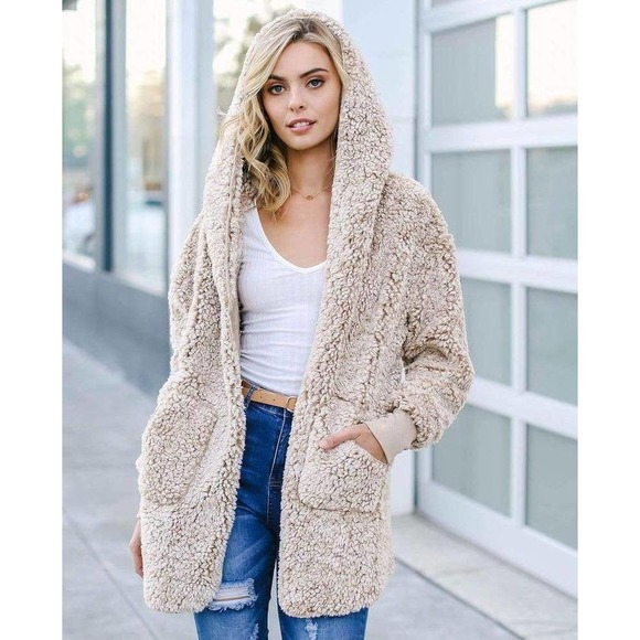 Military Hippie Sweaters - Military Hippie Sherpa Cardigan teddy Bear fluffy